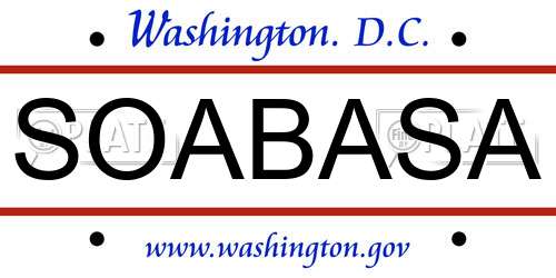 SOABASA District Of Columbia License Plate