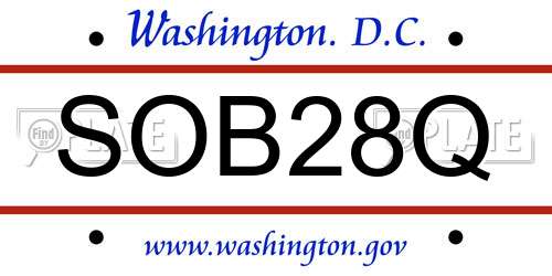 SOB28Q District Of Columbia License Plate