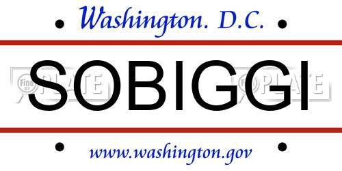 SOBIGGI District Of Columbia License Plate