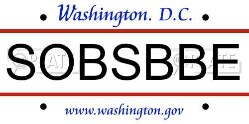SOBSBBE District Of Columbia License Plate
