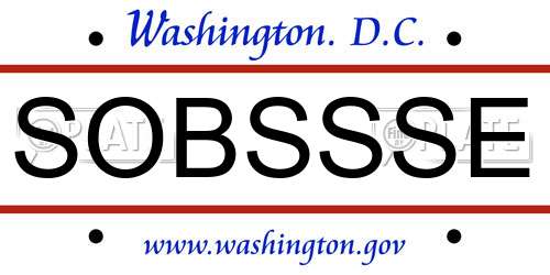 SOBSSSE District Of Columbia License Plate
