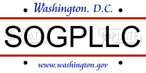 SOGPLLC District Of Columbia License Plate