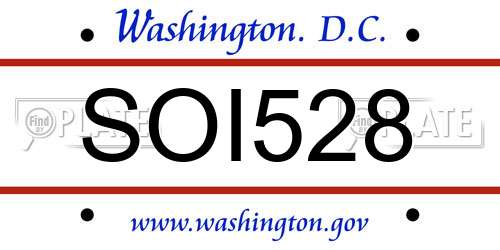 SOI528 District Of Columbia License Plate
