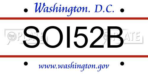 SOI52B District Of Columbia License Plate