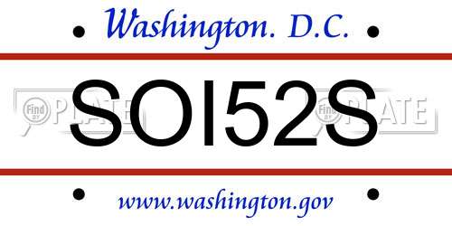 SOI52S District Of Columbia License Plate