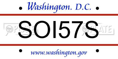 SOI57S District Of Columbia License Plate
