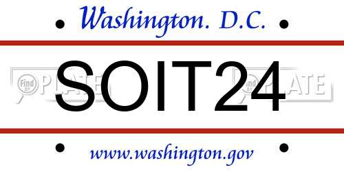 SOIT24 District Of Columbia License Plate