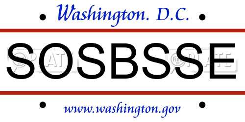 SOSBSSE District Of Columbia License Plate