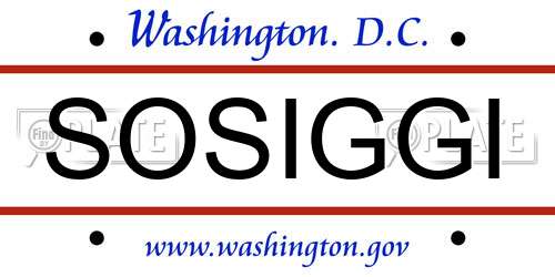 SOSIGGI District Of Columbia License Plate