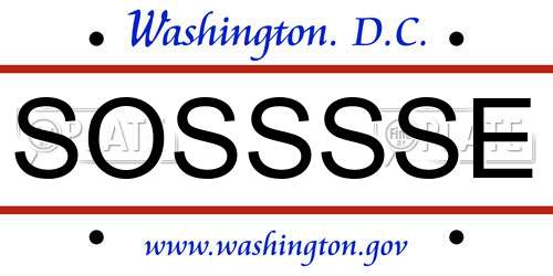 SOSSSSE District Of Columbia License Plate