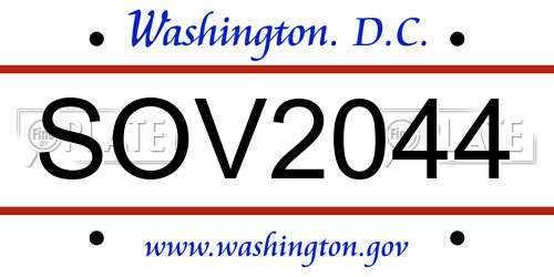 SOV2044 District Of Columbia License Plate