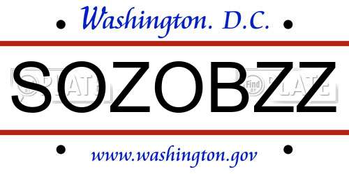 SOZOBZZ District Of Columbia License Plate