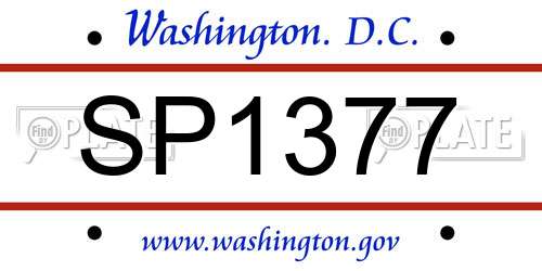 SP1377 District Of Columbia License Plate