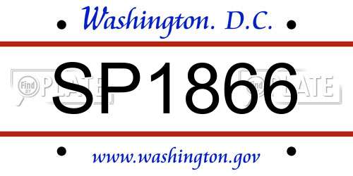SP1866 District Of Columbia License Plate
