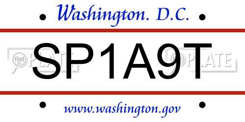 SP1A9T District Of Columbia License Plate