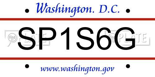 SP1S6G District Of Columbia License Plate