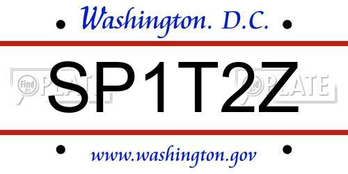 SP1T2Z District Of Columbia License Plate