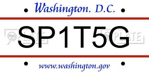 SP1T5G District Of Columbia License Plate
