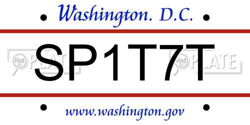 SP1T7T District Of Columbia License Plate