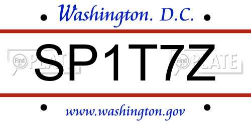 SP1T7Z District Of Columbia License Plate
