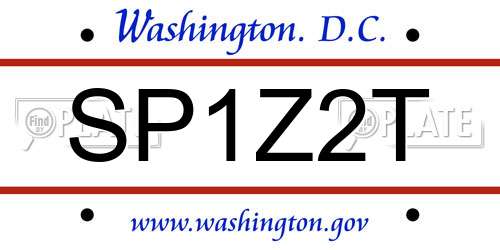 SP1Z2T District Of Columbia License Plate