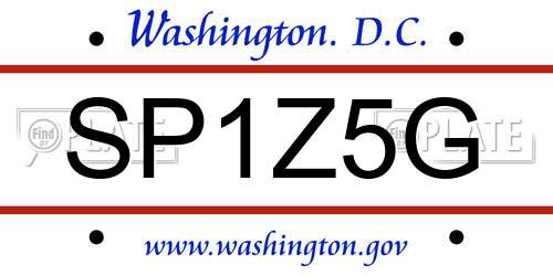 SP1Z5G District Of Columbia License Plate