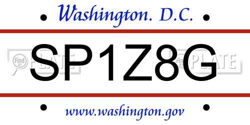 SP1Z8G District Of Columbia License Plate
