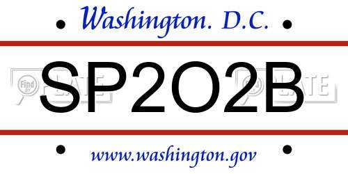 SP2O2B District Of Columbia License Plate