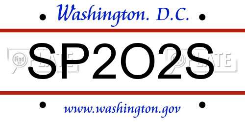 SP2O2S District Of Columbia License Plate