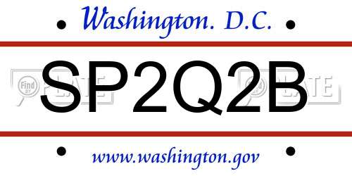 SP2Q2B District Of Columbia License Plate