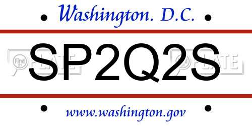 SP2Q2S District Of Columbia License Plate