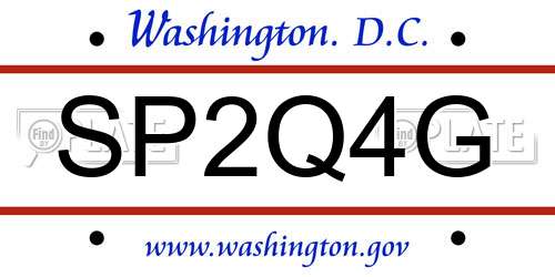 SP2Q4G District Of Columbia License Plate