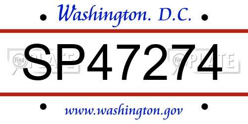 SP47274 District Of Columbia License Plate