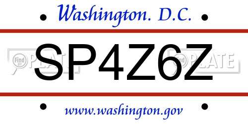 SP4Z6Z District Of Columbia License Plate