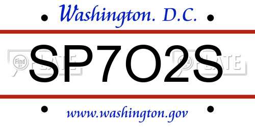 SP7O2S District Of Columbia License Plate