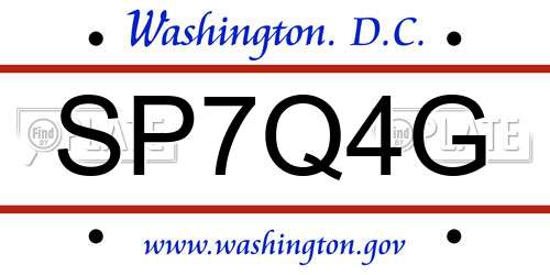 SP7Q4G District Of Columbia License Plate