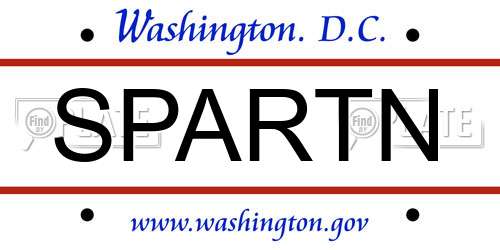 SPARTN District Of Columbia License Plate