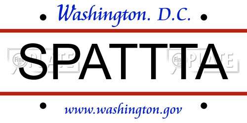 SPATTTA District Of Columbia License Plate