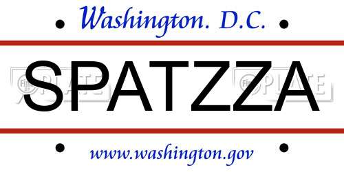 SPATZZA District Of Columbia License Plate