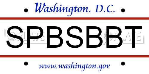 SPBSBBT District Of Columbia License Plate