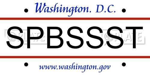 SPBSSST District Of Columbia License Plate