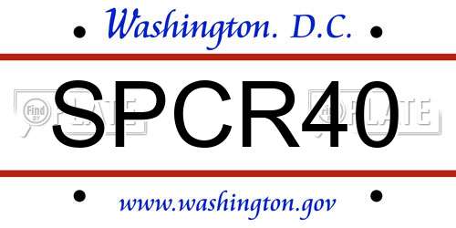 SPCR40 District Of Columbia License Plate