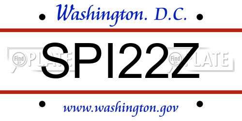 SPI22Z District Of Columbia License Plate