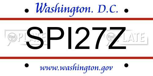 SPI27Z District Of Columbia License Plate