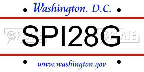 SPI28G District Of Columbia License Plate