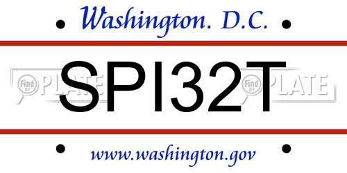 SPI32T District Of Columbia License Plate
