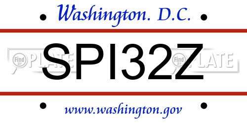 SPI32Z District Of Columbia License Plate