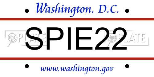 SPIE22 District Of Columbia License Plate