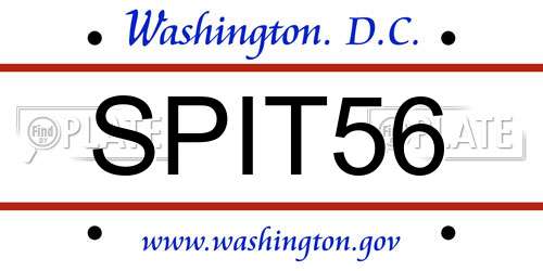 SPIT56 District Of Columbia License Plate