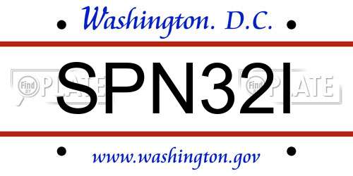 SPN32I District Of Columbia License Plate